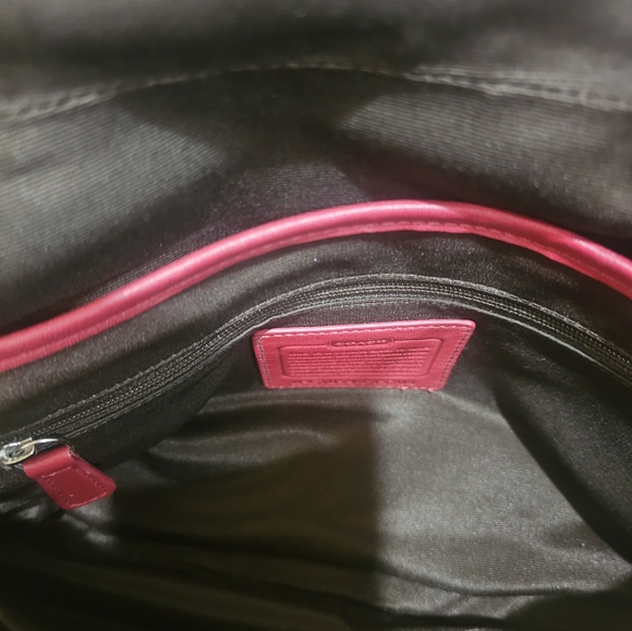 Vintage Coach Soho Pleated Leather Shoulder Bag Purse F15204 ( Red) & Wallet - Picture 7 of 8